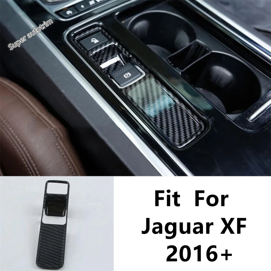 

Car Electric Handbrake Parking P Stalls Button Decoration Cover Trim Fit For Jaguar XF 2016 - 2024 ABS Carbon Fiber Accessories
