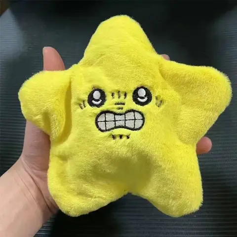 22cm Angry Mobile Jumping Star Decompression Plush Toy Backpack Doll Pentagonal Emoji Star Plush Soft Kawaii Children Fun Gift