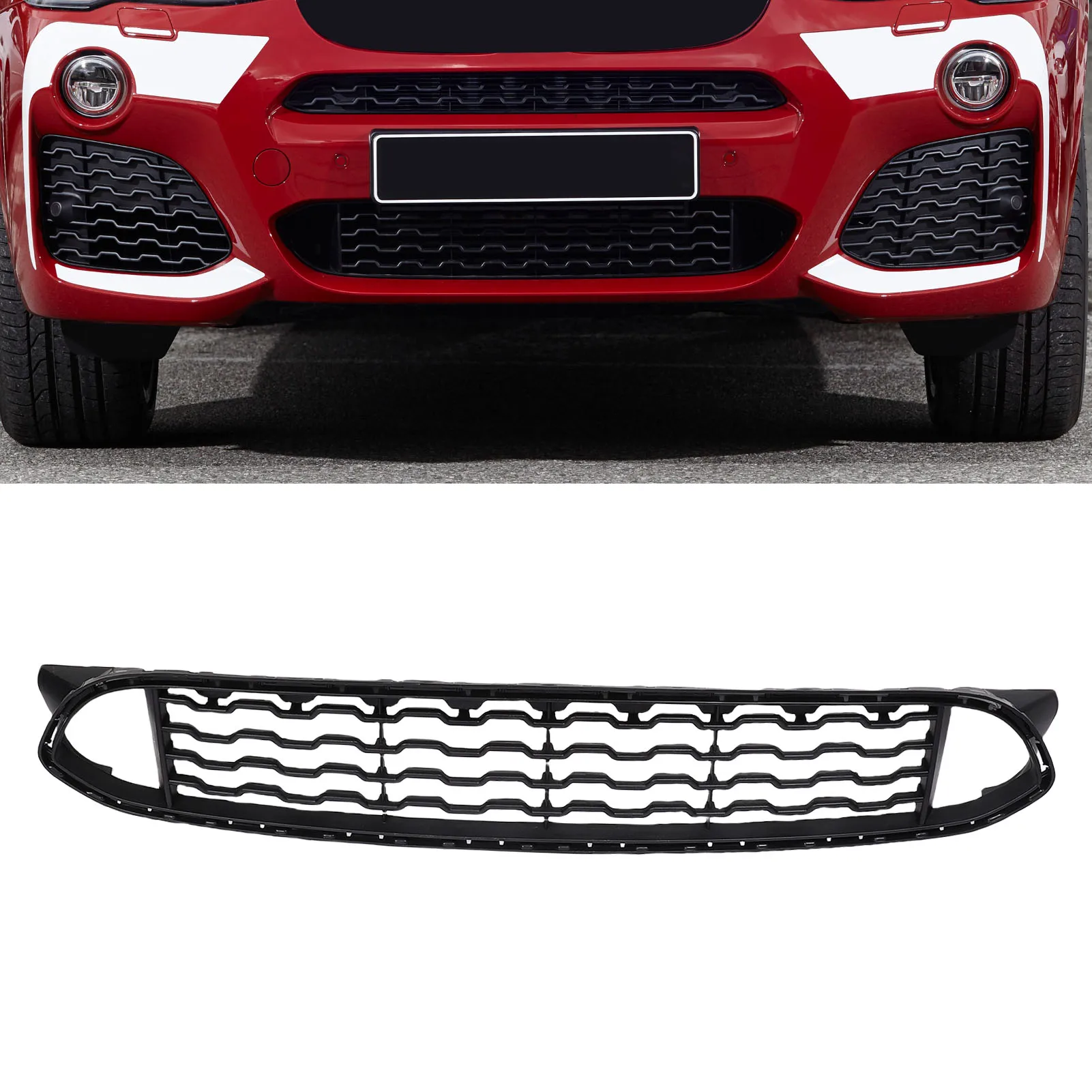 

Front Bumper Lower Grille 51118056939 Front Lower Center Bumper Mesh Grill Replacement for BMW X3 F25 2014-2017 X4 F26 2014-2018