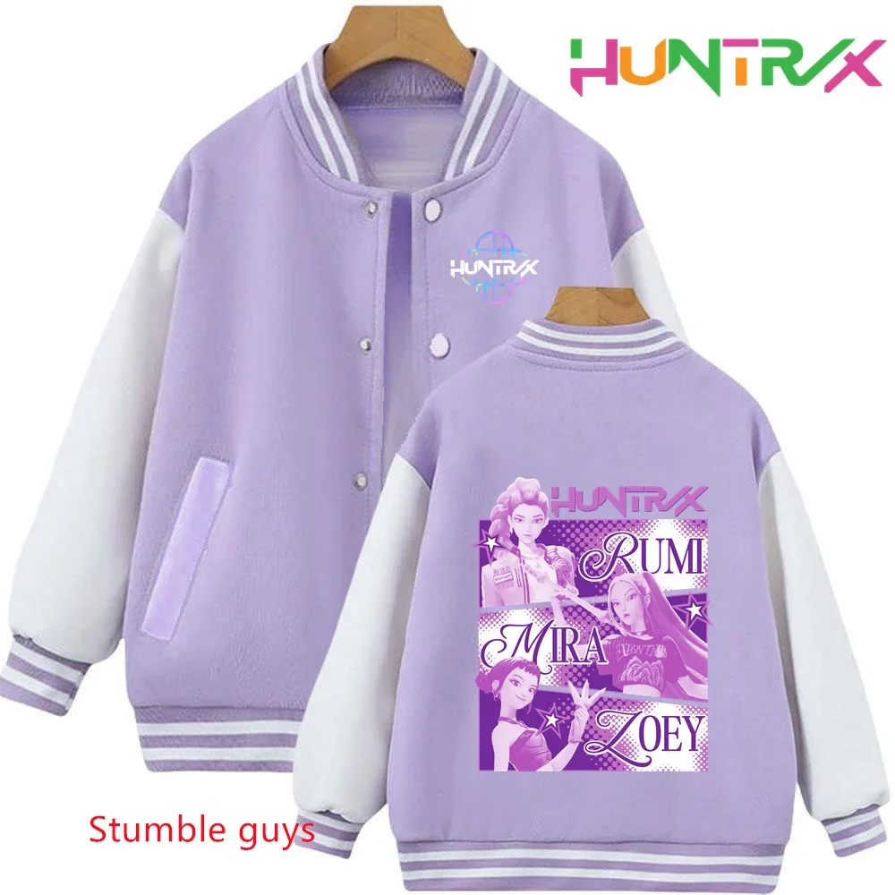 قميص رياضي جديد للأولاد مع طباعة كرتونية Kawaii 3-12 سنة فتاة رداء علوي غير رسمي-K-pop Demon Hunters ملابس البيسبول للأطفال