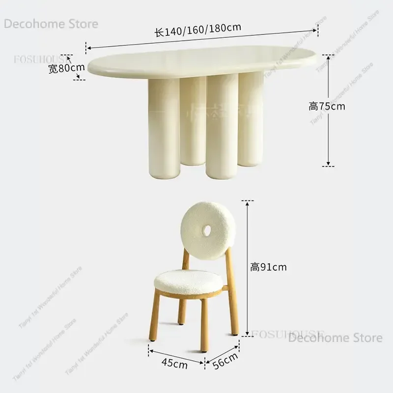 European Cream Style Oval Dining Tables Home Small Apartment Dining Table And Chairs Set Dining Room Furniture Simple Tea Tables