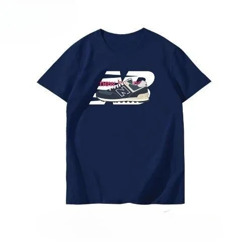 

2025 New Couple's Loose T-shirt Summer Cotton Printed Half Sleeve Trendy Brand Sports Half Sleeve Men