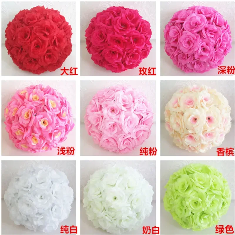 High quality 1piece/lot 35CM wedding flower ball Artificial flower rose ball silk flower Real Touch rose ball Home decorations