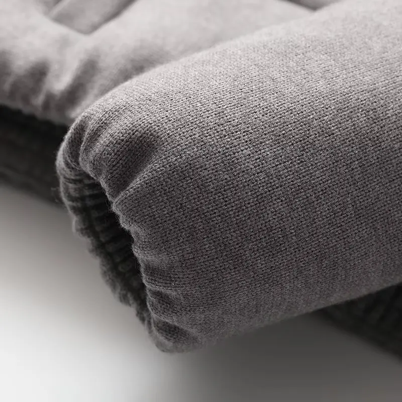 Long-Sleeve Thickened Cotton-Padded Coat Warm Windproof Knitting Coats 2025 Winter Women's Stylish Knit Stand-Collar Jacket