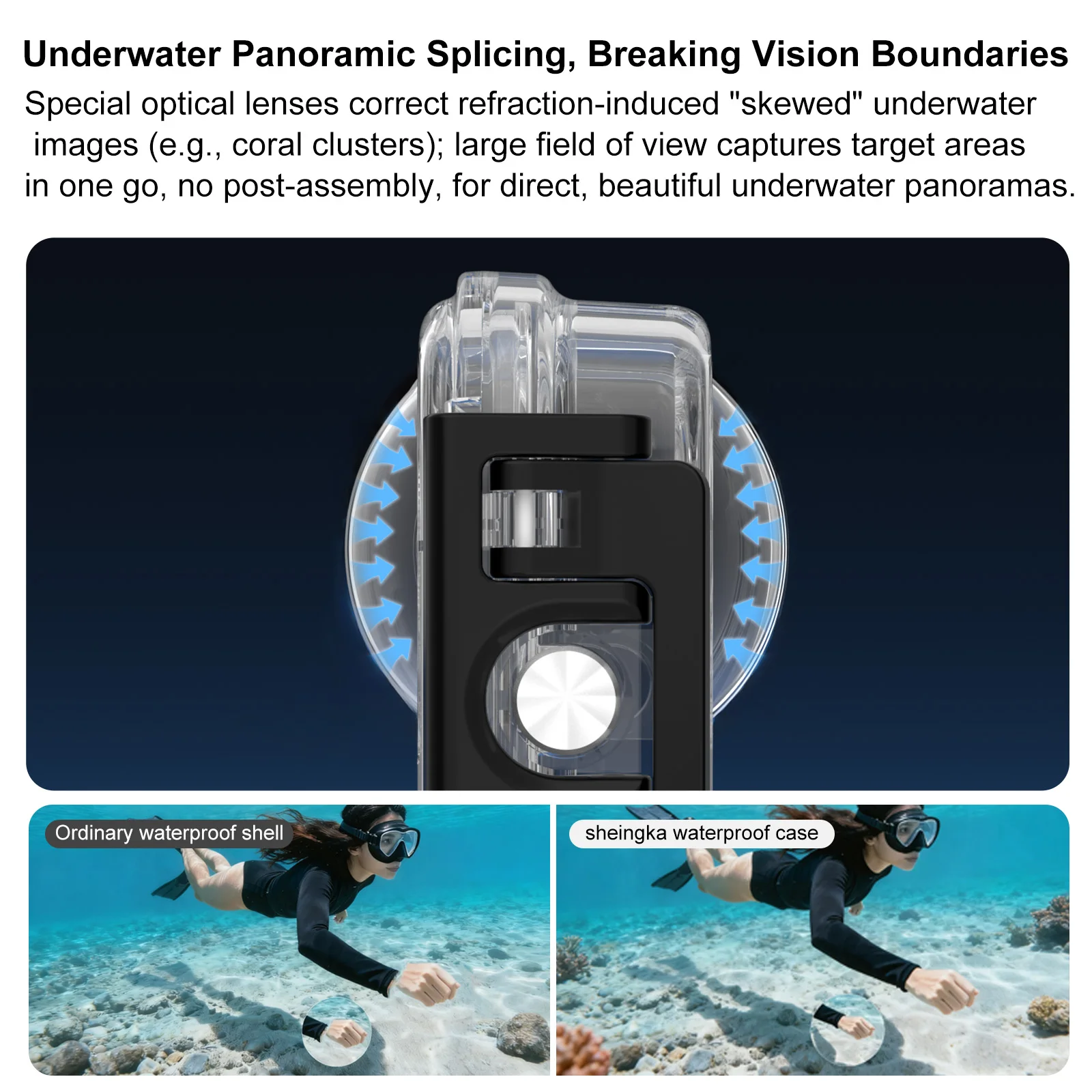 

For DJI Osmo 360 Invisible Dive Case Waterproof Housing 45M Underwater Diving Protective Shell for DJI Osmo360 Accessories