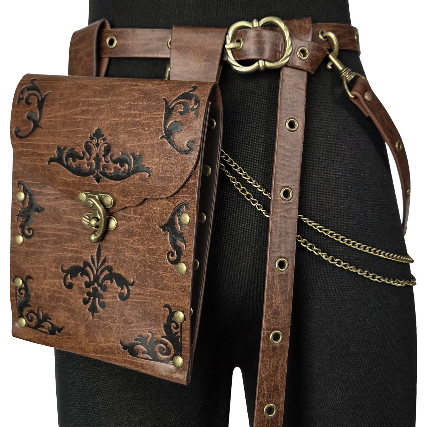 القرون الوسطى عصر النهضة حقيبة بحزام سلتيك فايكنغ عملة الحقيبة Steampunk محفظة للرجال النساء Larp تأثيري #3