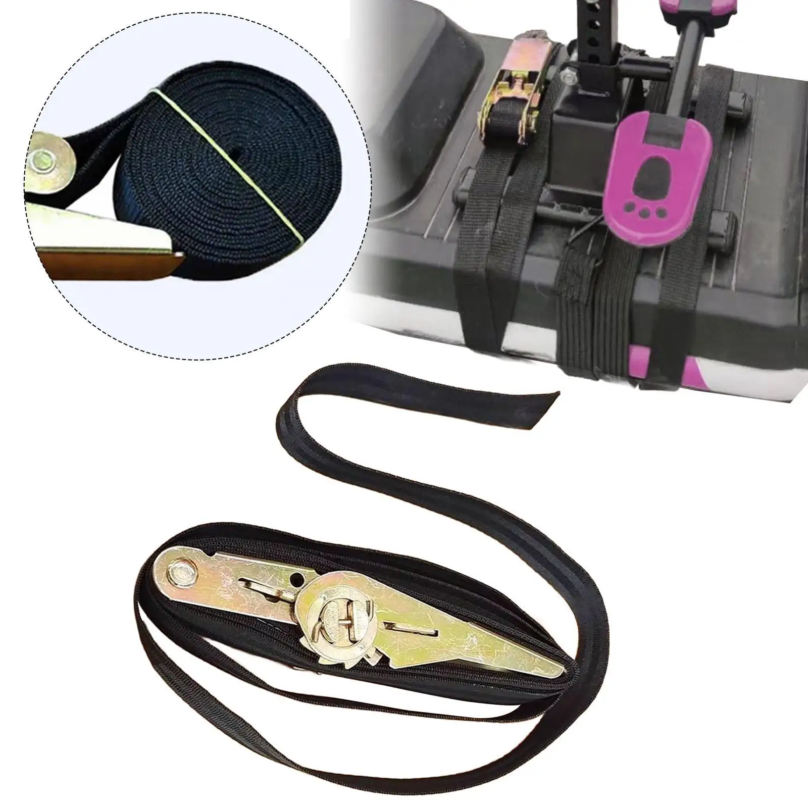 Ratchet Tie Down Strap Motorcycles Kayak Motorbike Retractable Ratchet Strap