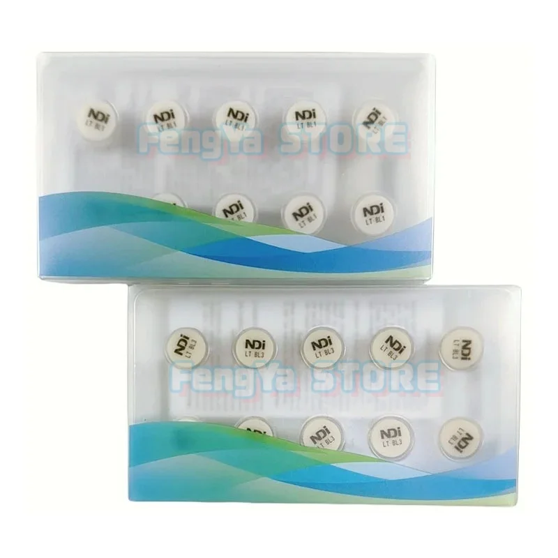 10Pcs NDI Dental Lab Press Ingots Glass Ceramic Block High-Quality HT/LT/MT for Ultra-thin Veneer Dentist Lab Materials