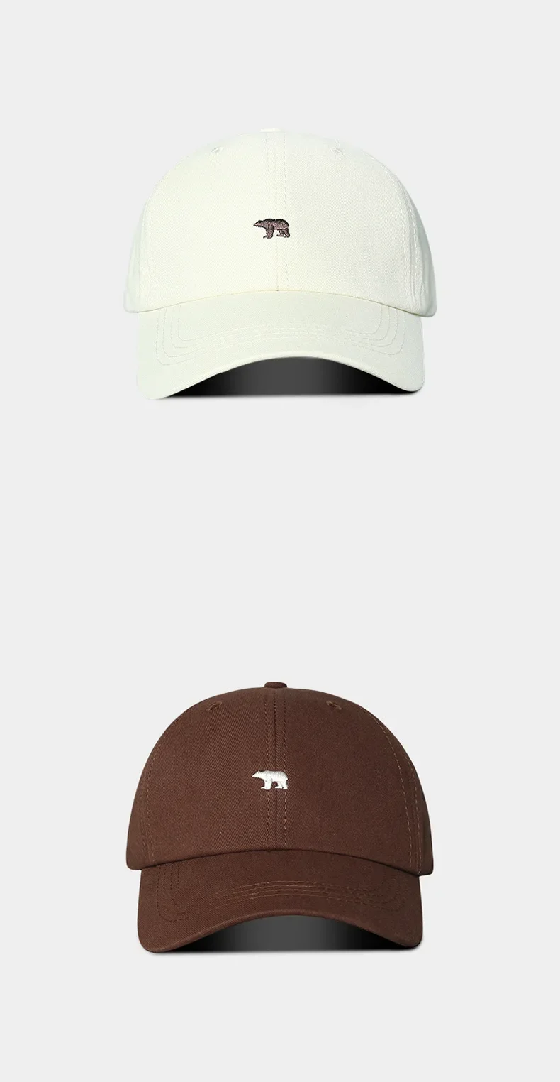 Sonnenhut mit Eisbär-Stickerei, Baumwoll-Baseballkappe, leicht, UV-Schutz für Frühling, Sommer, Herbst – Detail 3