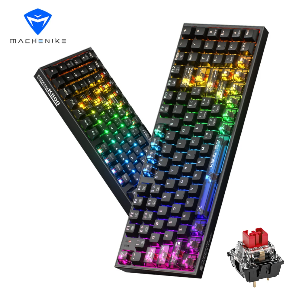 Machenike K500-B94 Wired Mechanical Keyboard 94 KeysHot Swappable RGB Backlight Gaming Keyboard Doubleshot Keycaps for PC Laptop