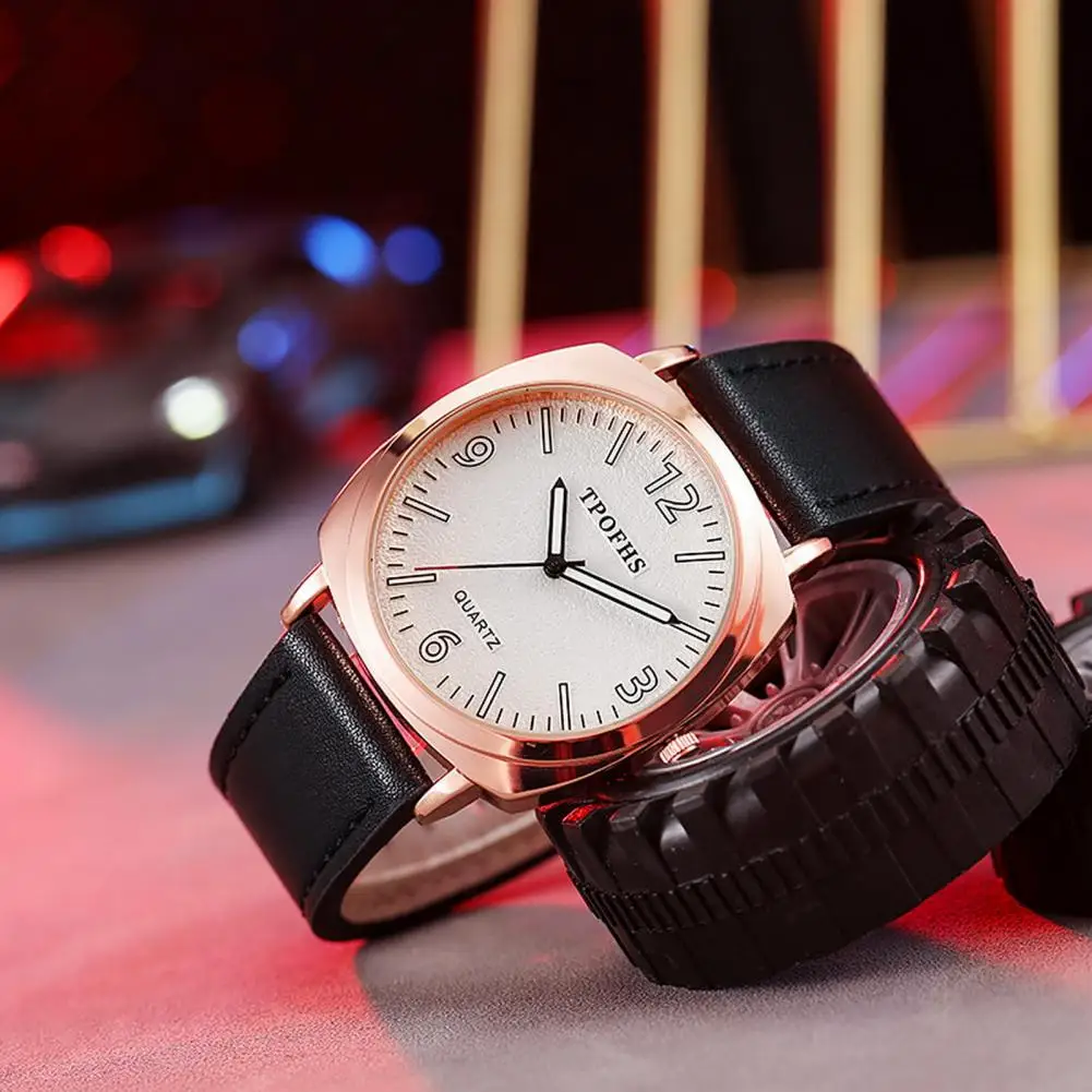 

Dressy мужские часы стильные мужские минималистичные кварцевые часы с ремешком из искусственной кожи круглый циферблат повседневный дизайн платья для дня рождения