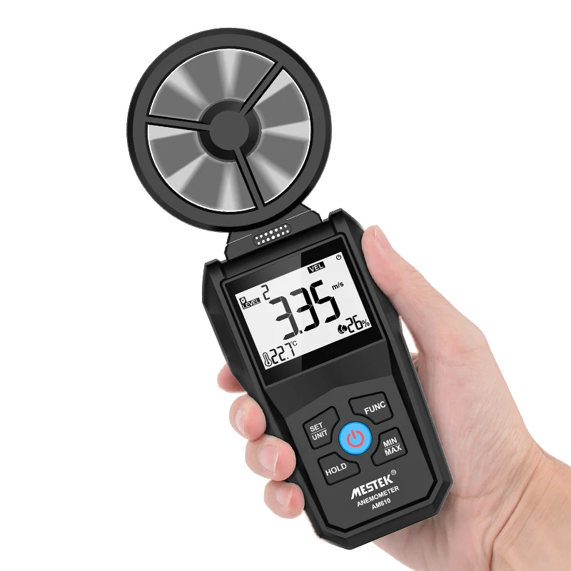 YYHC- Auto testing mini size digital anemometer 0.8-30m/s Airometer Wind-gauge Air humidity Temperature