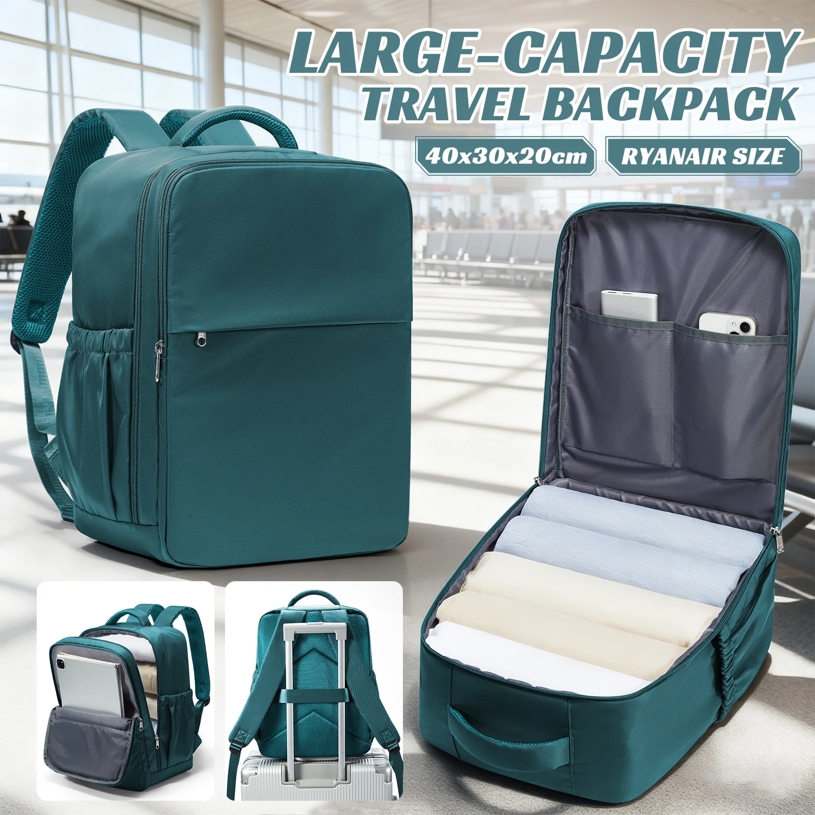 

Ryanair Hand Luggage 40x30x20 Travel Backpack Stylish Backpack Lightweight for Commute Daily Use Casual Bag, College School Bag