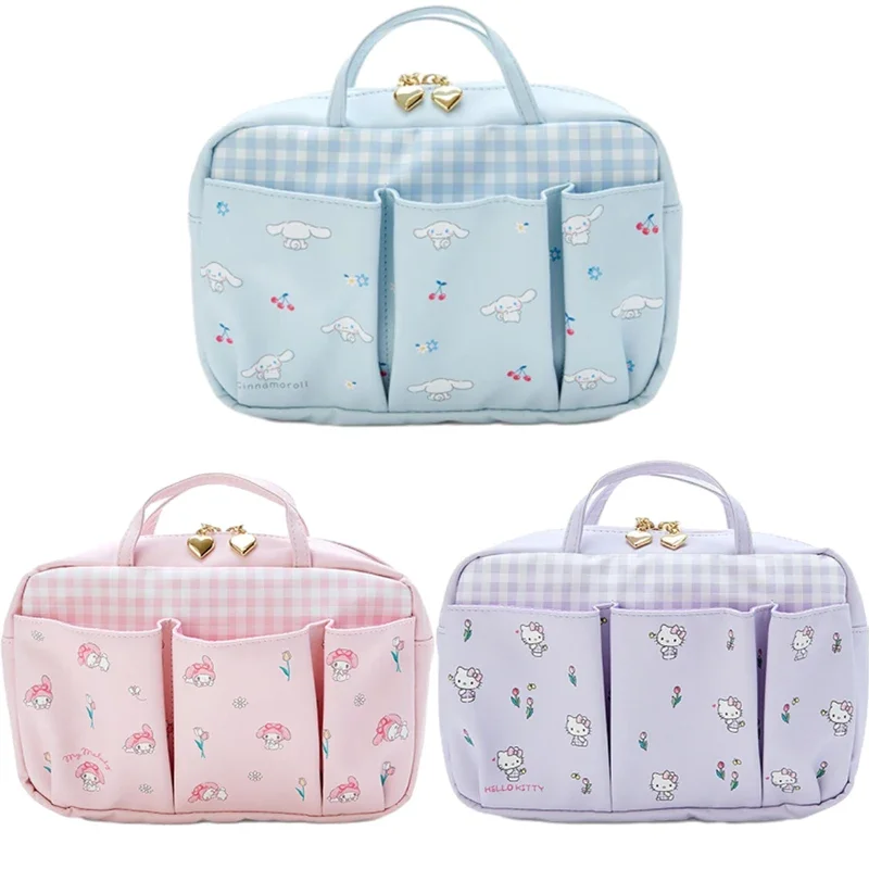 กระเป๋าสตางค์ลาย Hello Kitty Cinnamoroll My Melody ขนาดใหญ่กระเป๋าถือแฟชั่น sanrios ใช้งานได้หลากหลายกระเป๋าคุณแม่หนัง PU ของขวัญ