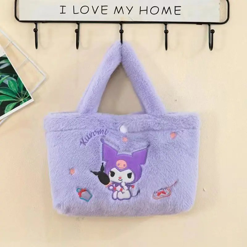 Sac à main en peluche Sanurgente pour filles, sac à main Cinnamoroll, sac à dos My Melody, Hello Kitty, sacs fourre-tout Poudres, cadeau Anime Kawaii, initié Kuromi