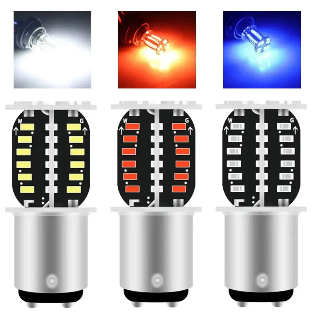 Motorcycle 1157 LED Brake Light Bulb BAY15D LED 64SMD DRL Flashing Strobe Reversing Parking Lamp Car Turn Signal Tail Lamp