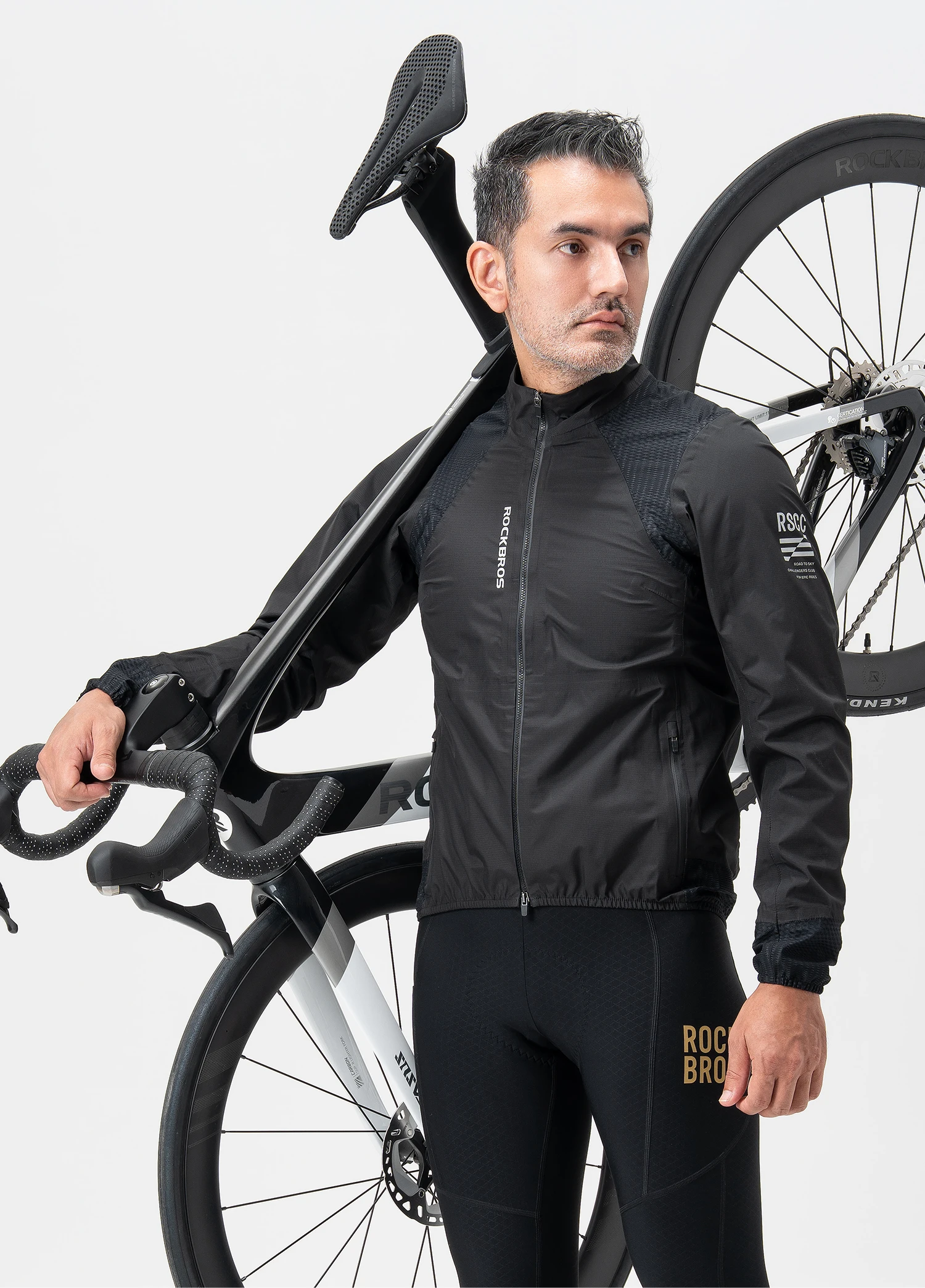 ROCKBROS Regenjacke Warme Sportliche Wasserdichte Jacke Outdoor Schnelltrocknende Atmungsaktive TPU-Laminierjacke Wander- und Fahrradbekleidung – Detail 1