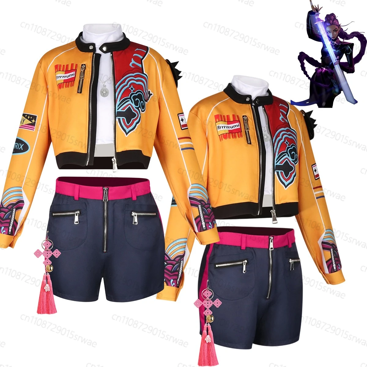 

Girls Idol Roleplay Adults Outfits KPOP Demon Hunters Rumi Anime Movie Cosplay Costume Adults Gothic Uniform Stage Clothing