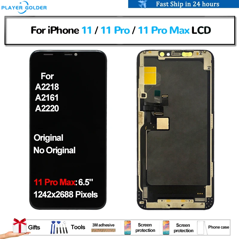 Original For iPhone 11 11 Pro 11 Pro Max Pantalla lcd Display Touch Panel Screen Digitizer Assembly OLED TFT Incell Replacement