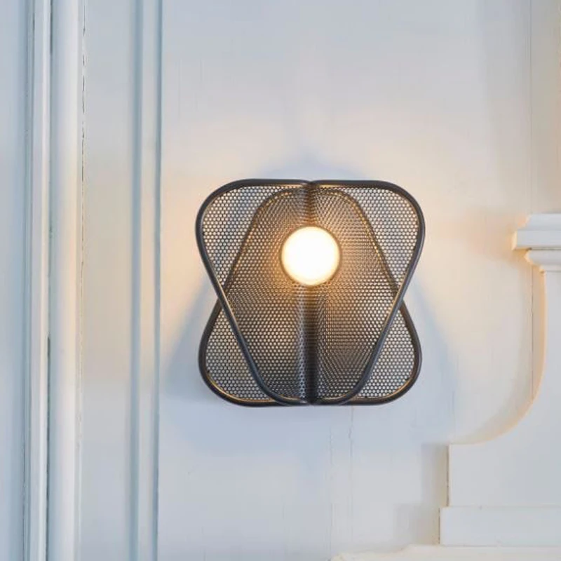 مصباح جداري إيطالي بسيط ما بعد الحداثة، غرفة المعيشة، غرفة النوم، الممر، مدخل، حائط الخلفية، مصباح معدني فني إبداعي #3