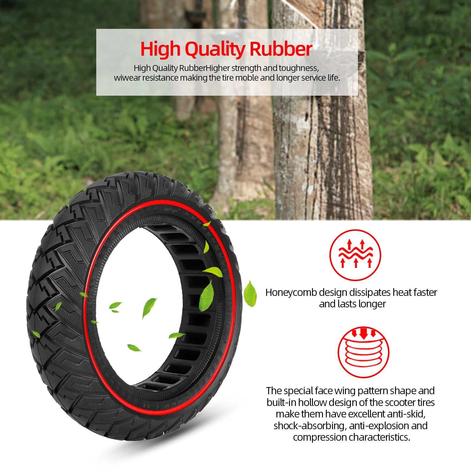 Ulip 250x64 Thickened Off-road Solid Tire 10 Inch 250x54 Ultra-Wear Resistant Tubeless Tyre For Xiaomi 4 Ultra Electric Scooter