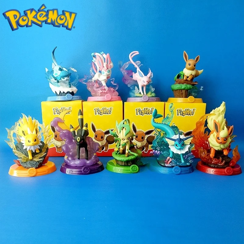 Boîte aveugle Pokemon, coordonnées, dessin animé mignon Eevee, mode familiale, jouet à collectionner, décoration de bureau Kawaii, cadeaux de vacances