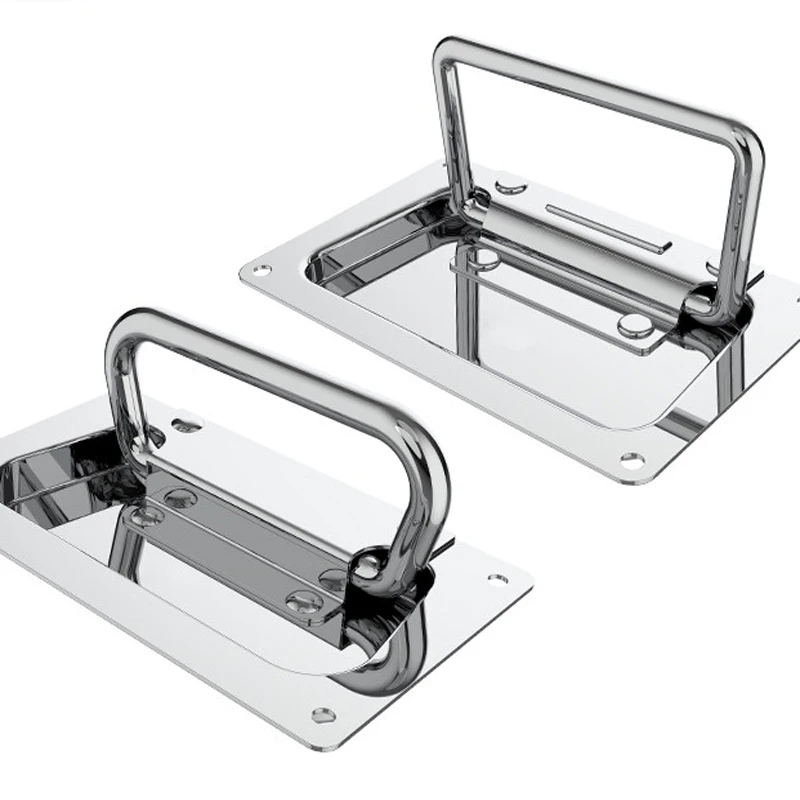 304 Stainless Steel Recessed Flight Case Handle Battery Carry Strap 110 Cover Ring Chassis Fold Down Flush Mount Handle