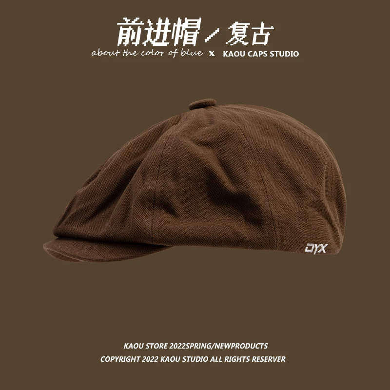 Retro Advance Hats Front and Back Can Wear Peaked Cap Men Khaki Newsboy Cap Hipster Beret Female Painter Cap