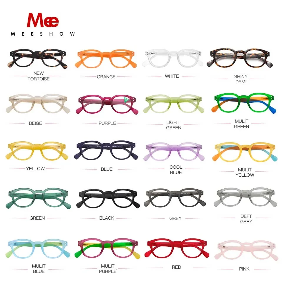 Meeshow 2023 New Honey Peach Reading Glasses Retro Europe Style Quality Men Women Eye Glasses With Flex Lesebrillen 1513