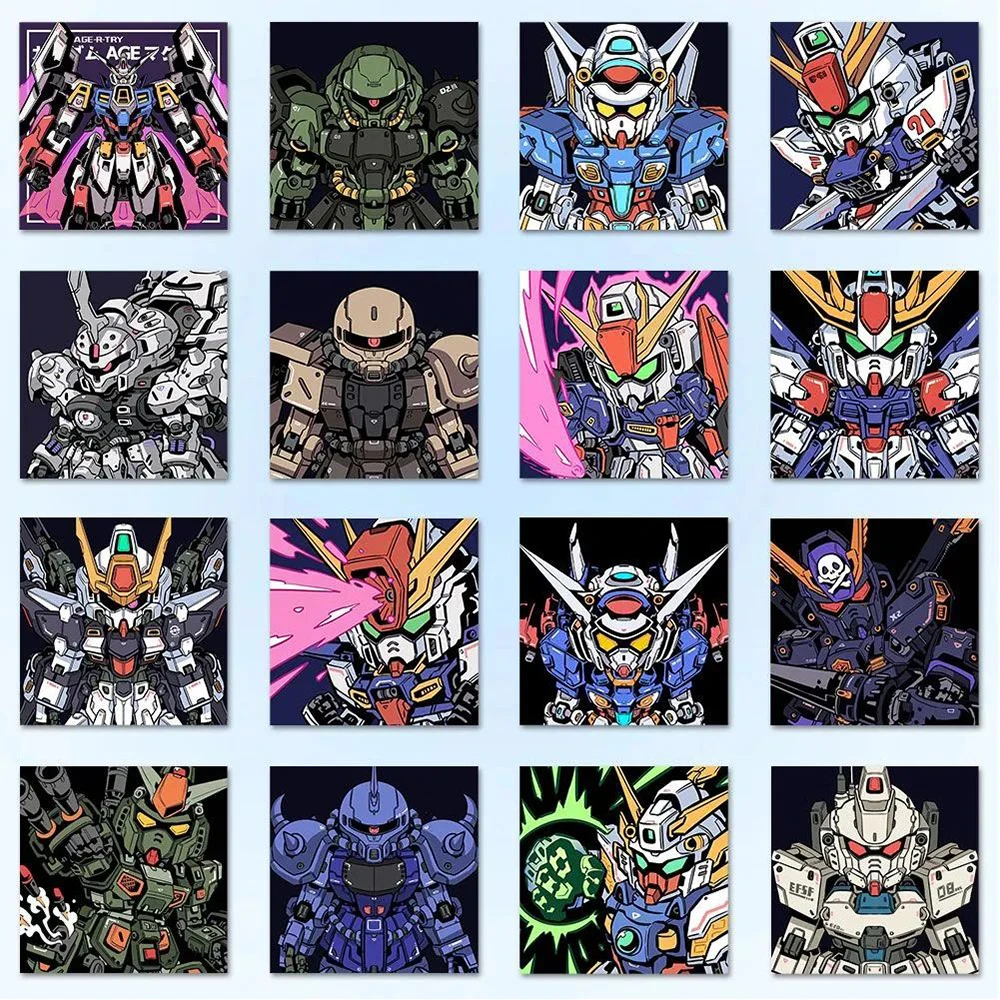 Gundam Cartoon Adesivos para Crianças, Cool Anime Adesivos, Decalques Graffiti, Brinquedo DIY, Mala, Laptop, Telefone, Pacote de Adesivo Impermeável PVC, 10 Pcs, 30 Pcs, 63Pcs