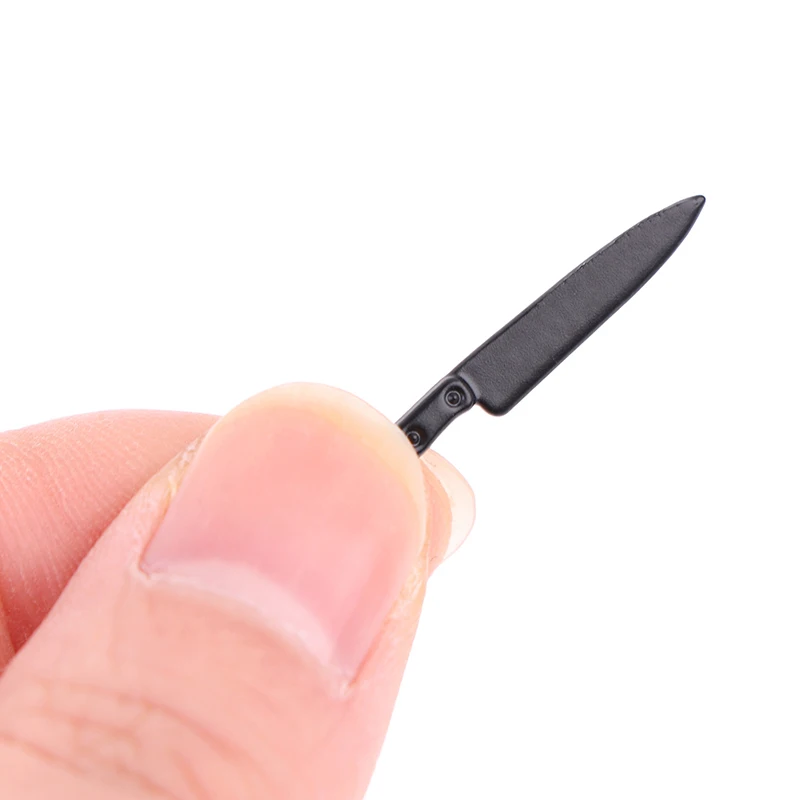 1 peça 1:12 mini acessórios de cozinha brinquedos casa de bonecas miniaturas modelo de faca de metal