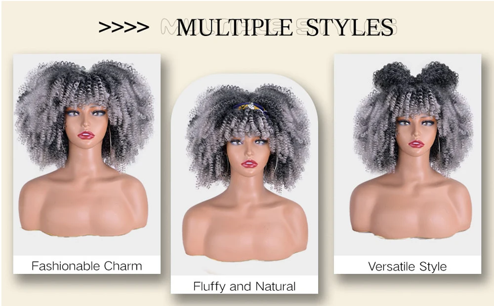 Peluca de pelo sintético corto Afro rizado con flequillo para mujeres negras, 12 pulgadas, pelucas de Cosplay Rubio Natu