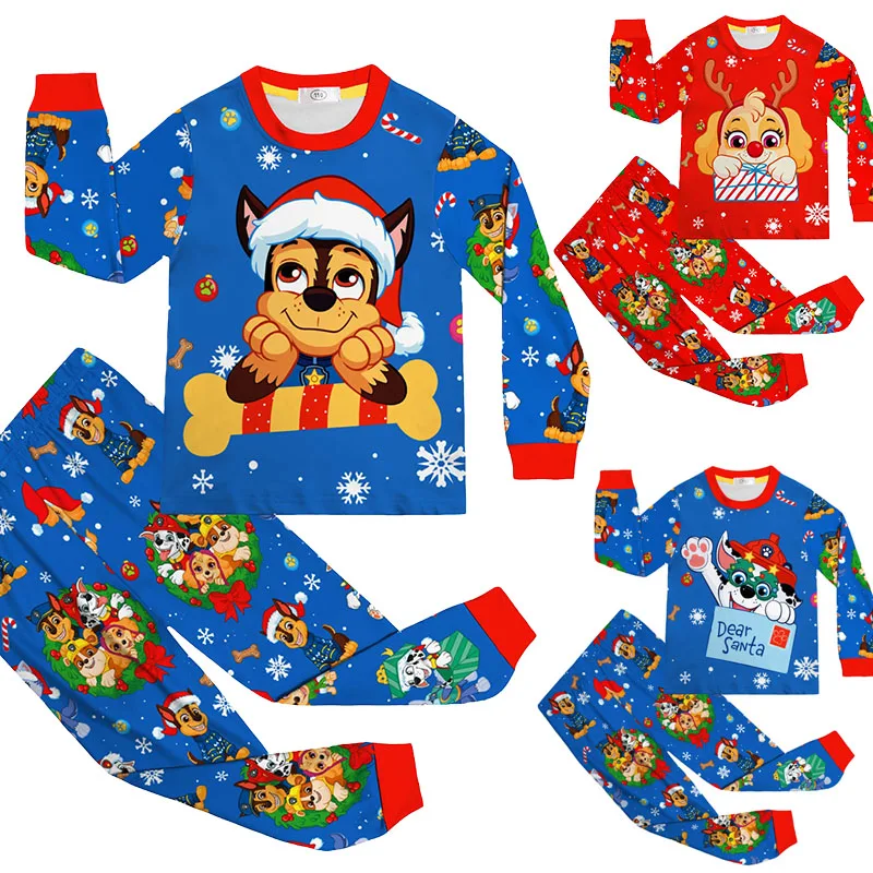 

Детские пижамы Paw Patrol Chase Skye, комплект из 2 предметов для мальчиков и девочек, домашняя одежда, детская повседневная одежда для сна, пижамы с длинными рукавами, милые подарки