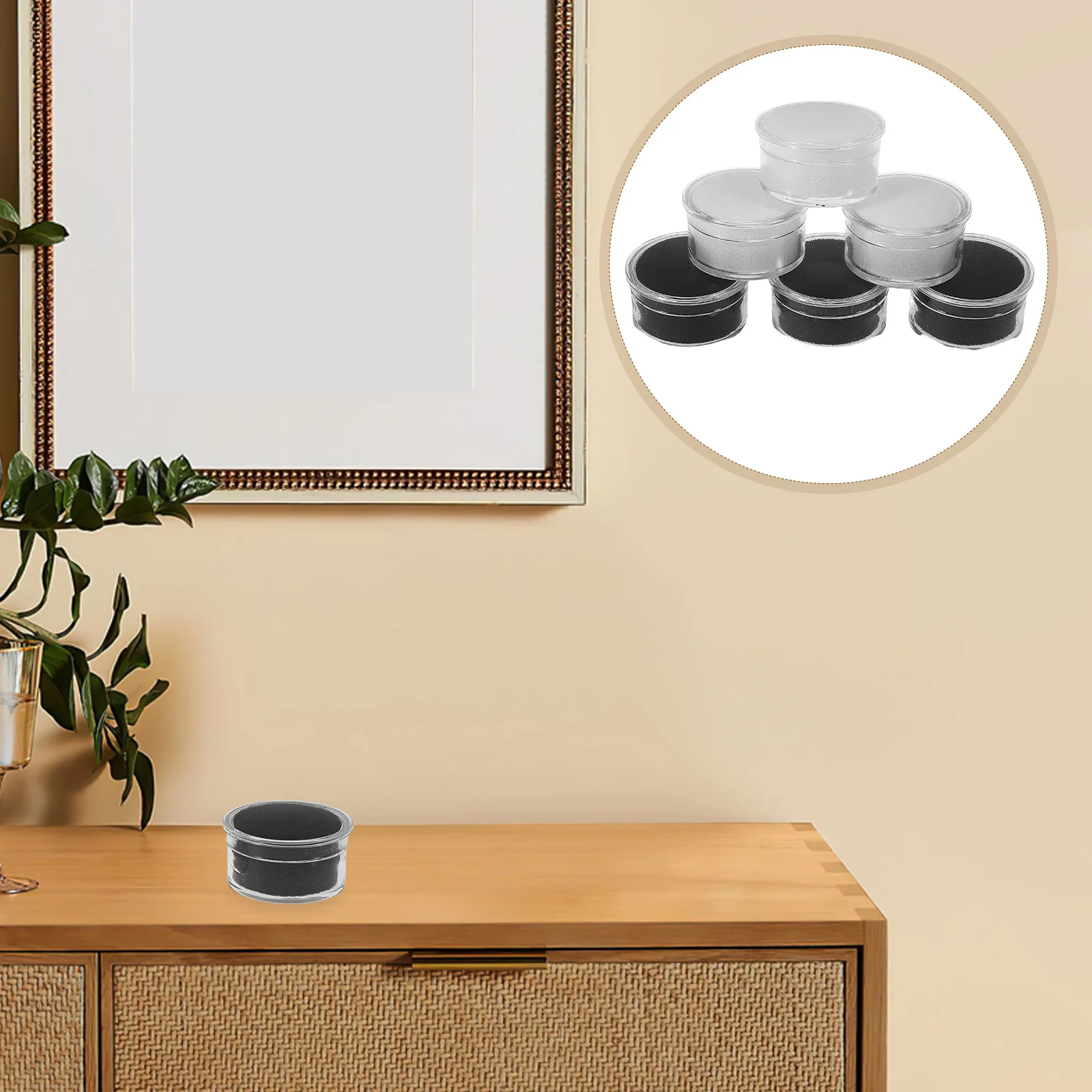 

24pcs Jewelry Storage Box Small Round Plastic Containers With Foam Gemstone Display Case Diamond Organizer Bead Storage