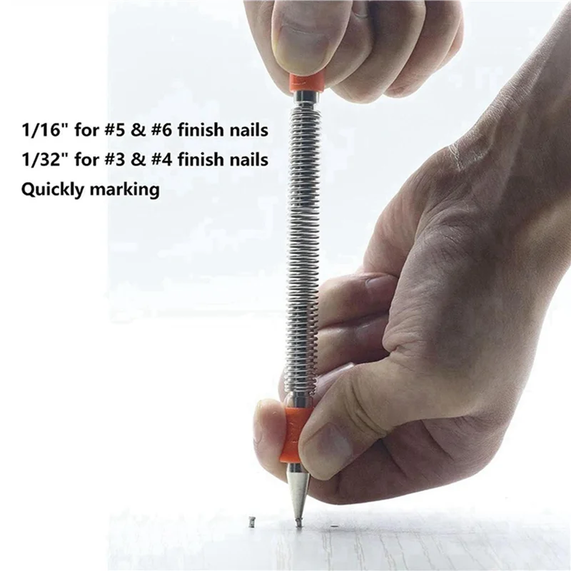 

B62B-4 шт. Набор пружинных инструментов 1/32 дюйма, 1/16 дюйма, 3/32 дюйма, 1/8 дюйма Дырокол для ногтей, подпружиненный набор для удаления заклепок для дерева
