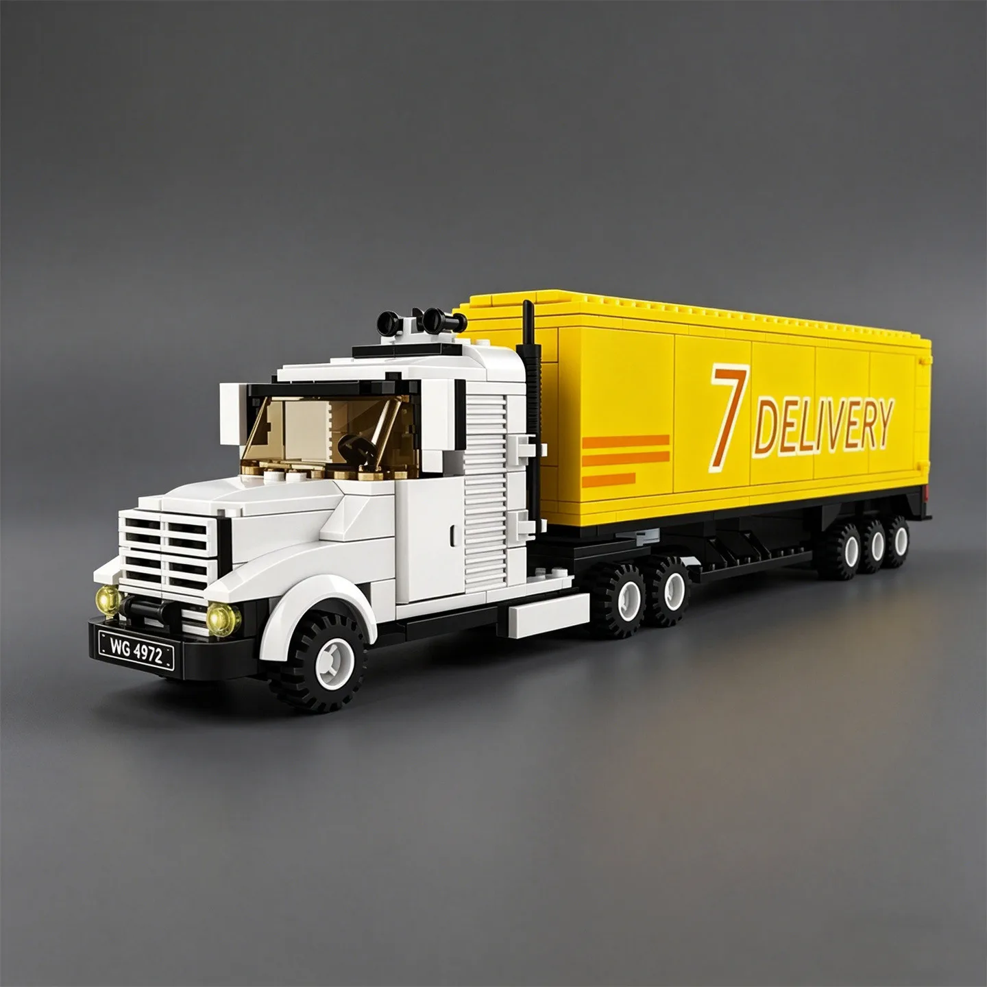 Figurine MOC City Series, grand camion jaune en blocs de construction : camion de transport et modèle de transport lourd – Jouet éducatif