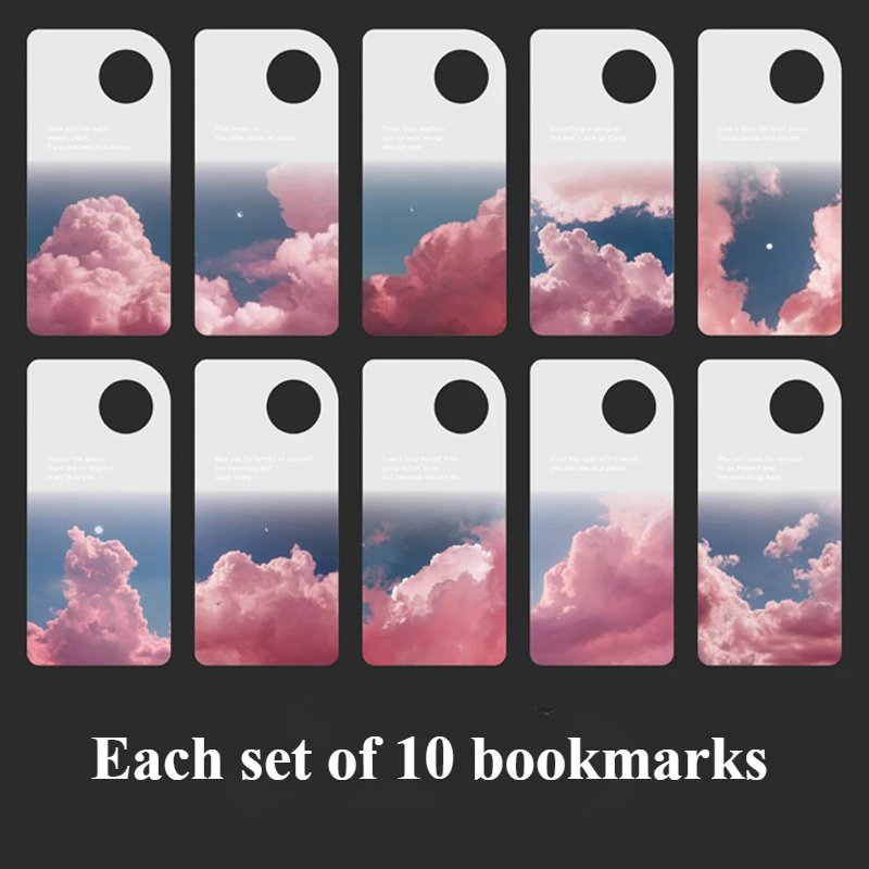 

10pcs/set Art Bookmarks PVC Creative Bookmark Aesthetic Stationery Waterproof Reading Accessories Durable Book Lover Gifts