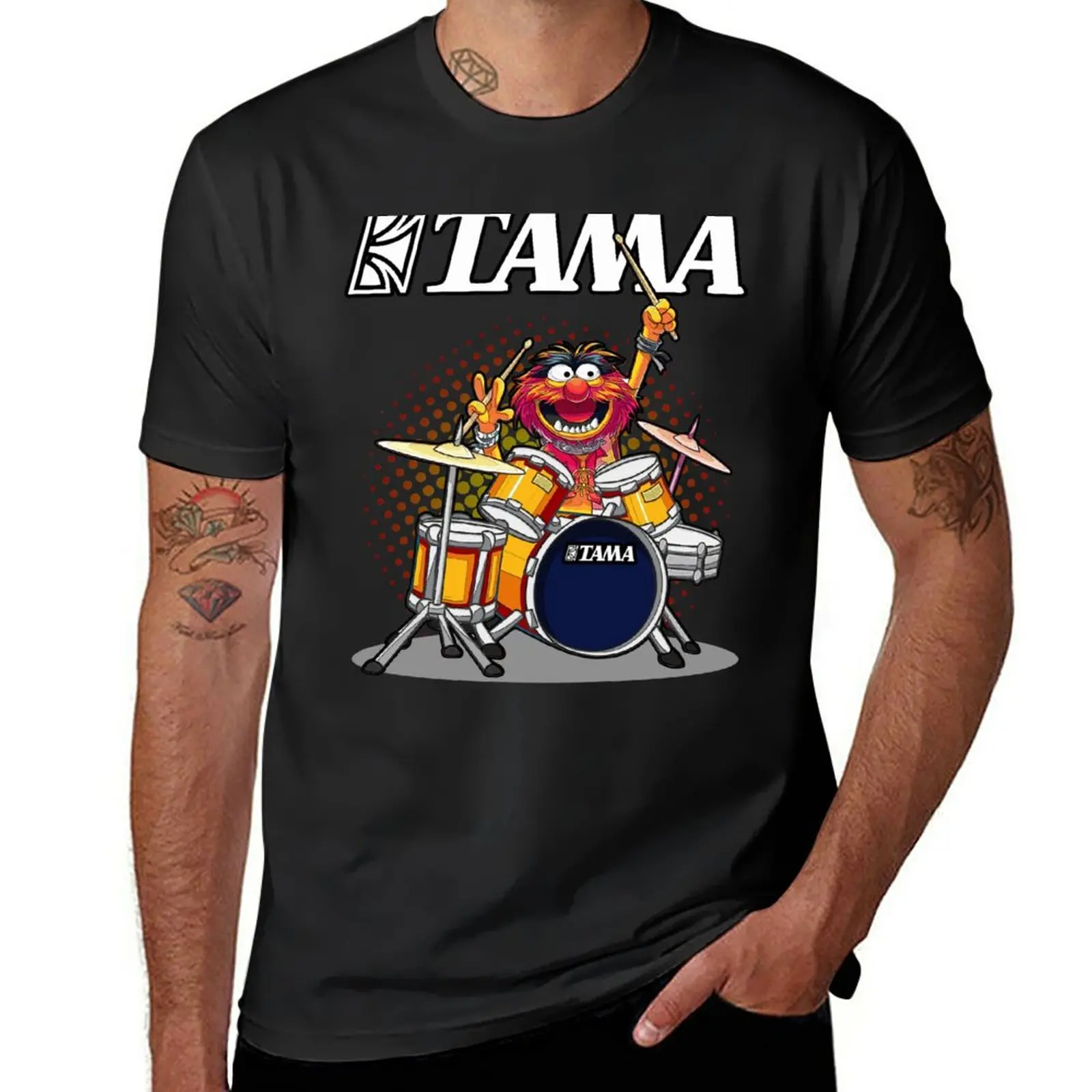 

New ANIMAL DRUMMER TAMA DRUMS T-Shirt anime clothes shirts graphic tees heavy weight t shirts for men