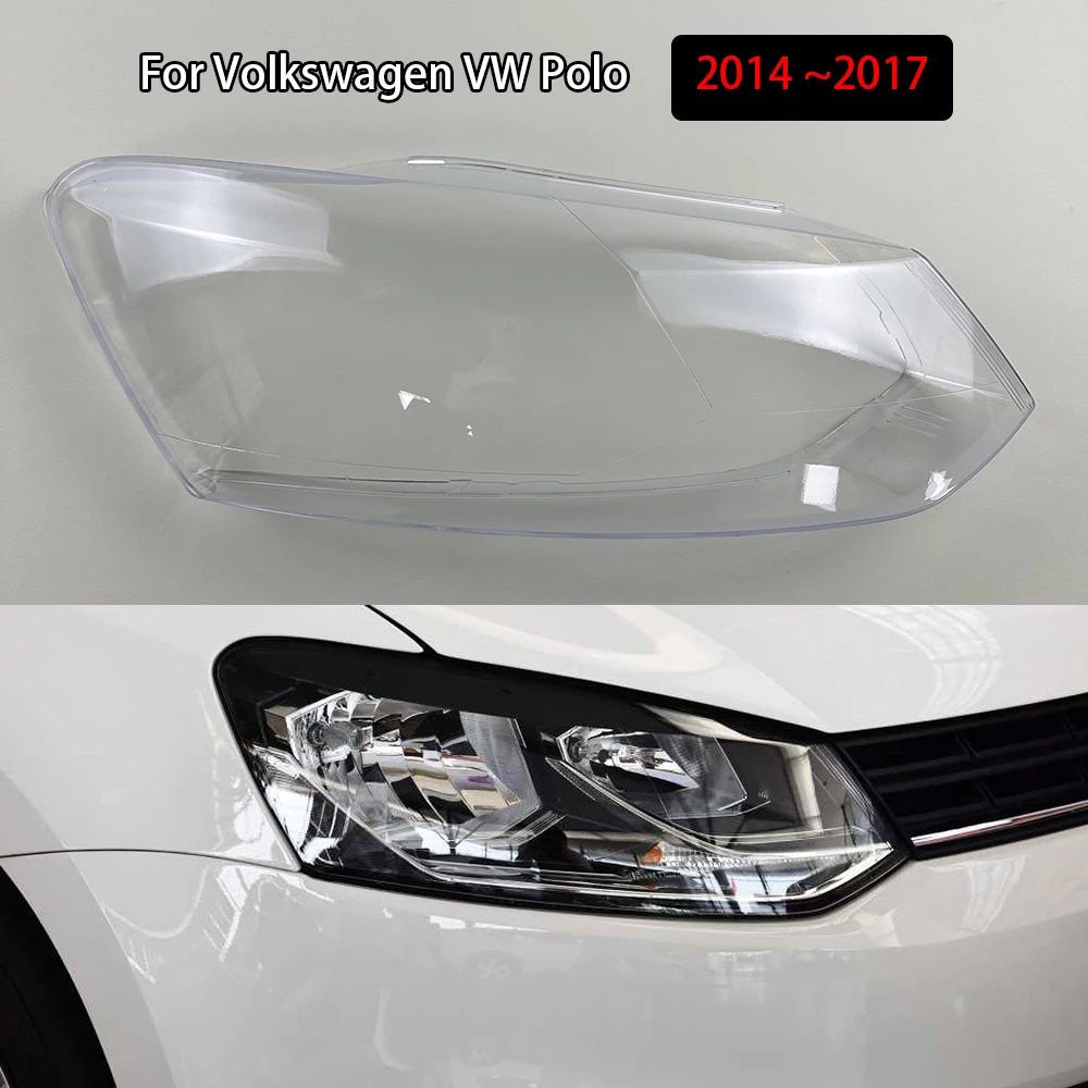 

For Volkswagen VW Polo 2014 ~2017 Car Accessories Headlight Lamp Shade Headlamp Lampshade Cover Lens Plexiglass