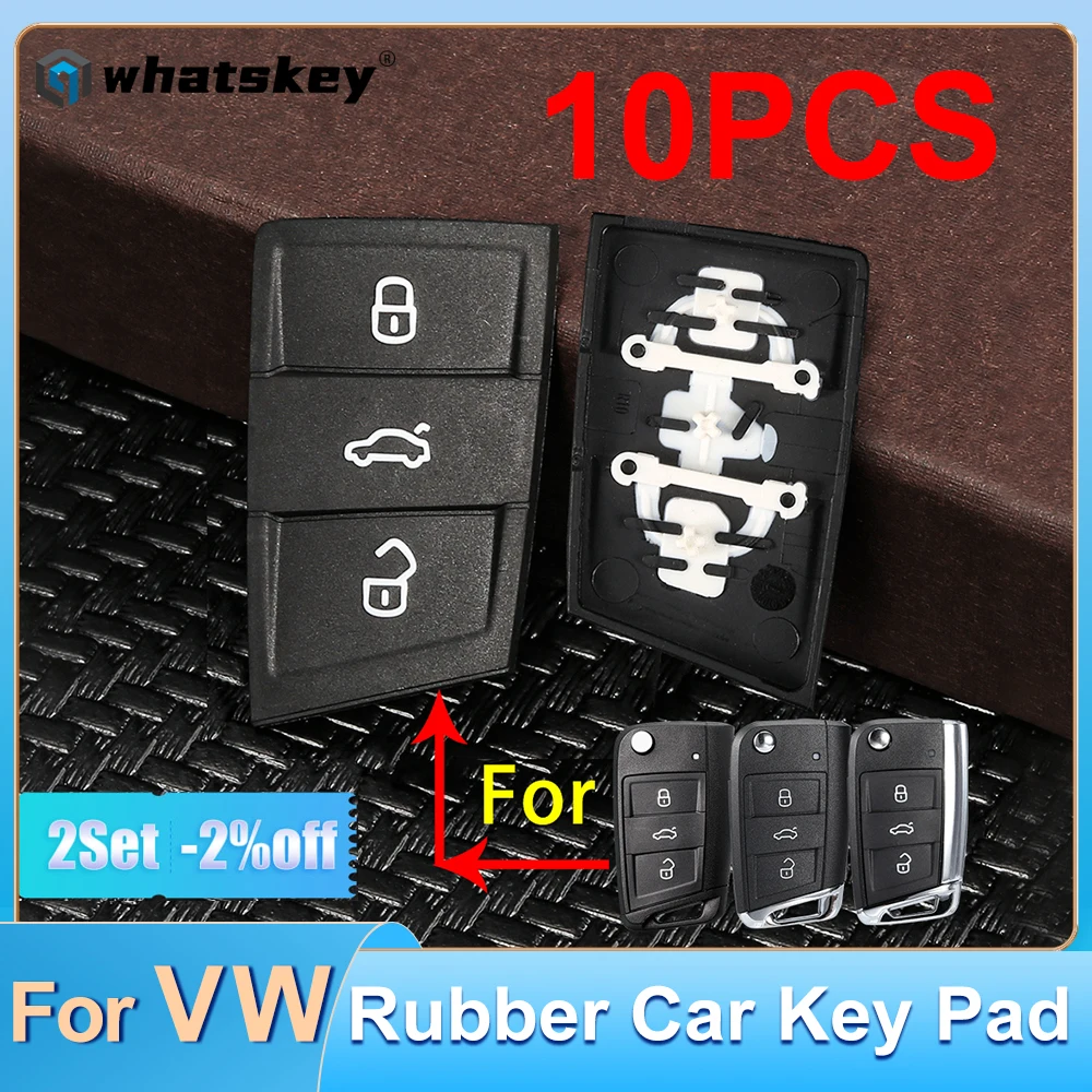 

10PCS Replace 3 Button Rubber Remote Car Key Pad For Volkswagen VW Golf 7 4 5 Mk4 6 Skoda Octavia Seat Leon Ibiza Altea Key Pad