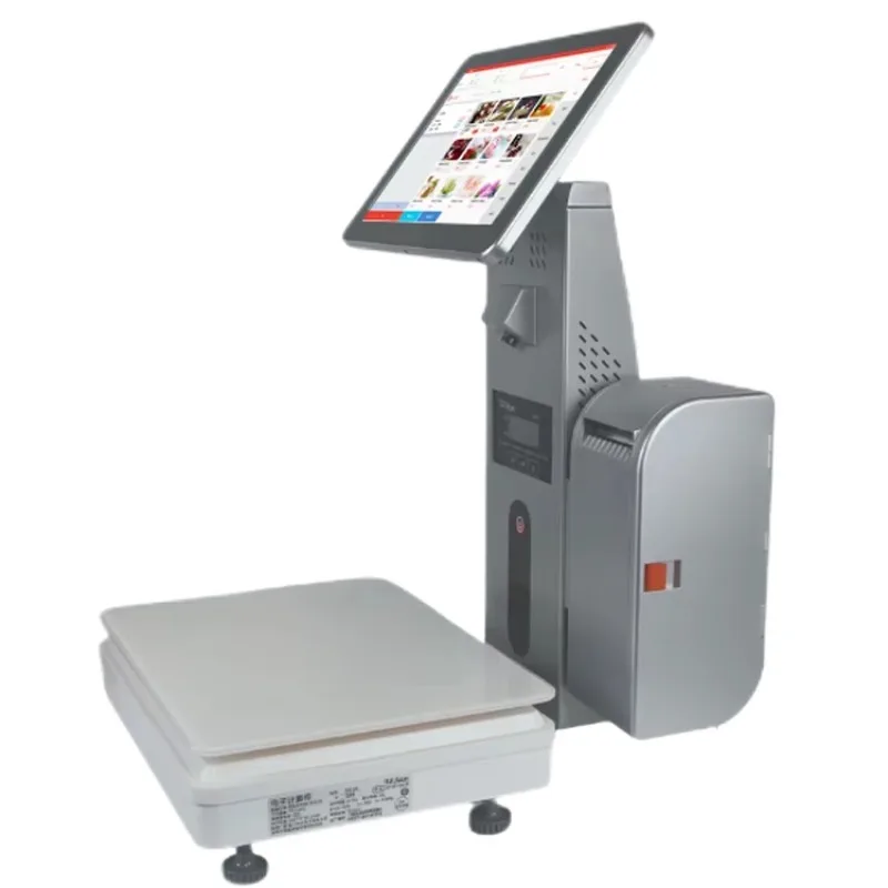 Smart POS AI Checkout Scale with Barcode Label Recognition POS Systems Auto Weighing for Supermarket Grocery Seafood Snack Store view 5