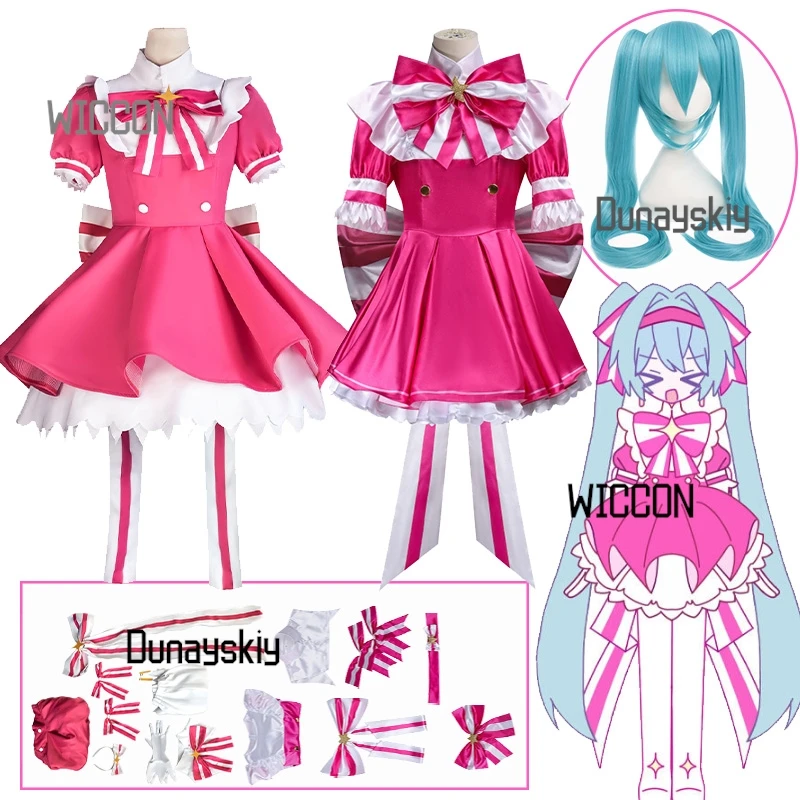 

Костюм для косплея Project SEKAI Instant Reincarnation: Микукку, парик, волшебная розовая юбка в стиле Лолита, 2 версии, милый карнавальный сценический костюм