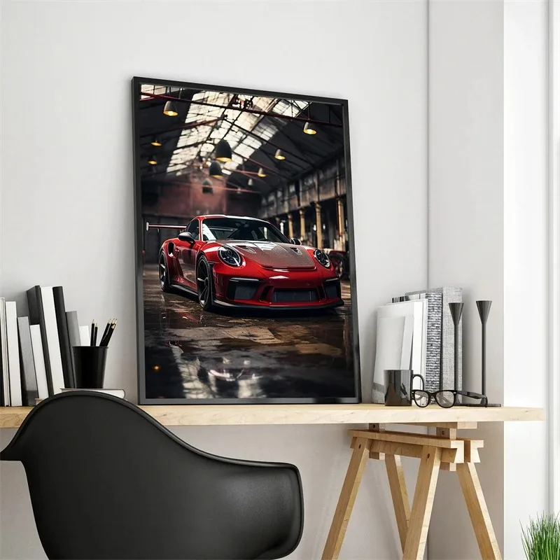 Pop Turbo super luxury sports car Poster Aesthetic 911 GT3 RS Wheels Canvas Print For Wall Art Mural Home Garage Room Decor