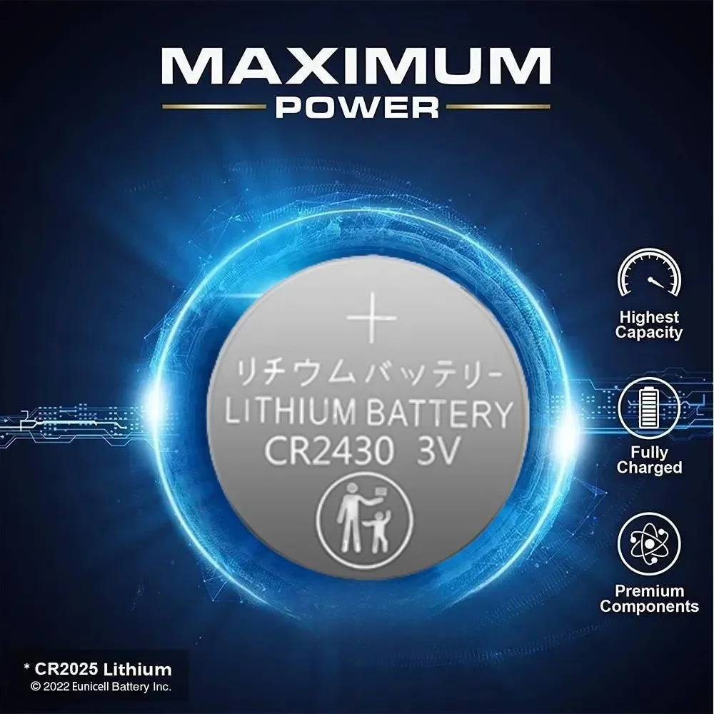 NEW CR2430 3V Lithium Battery CR 2430 DL2430 BR2430 280mAh Button Coin Batteries for Key Fob Watch Alarm Clock Remote Control