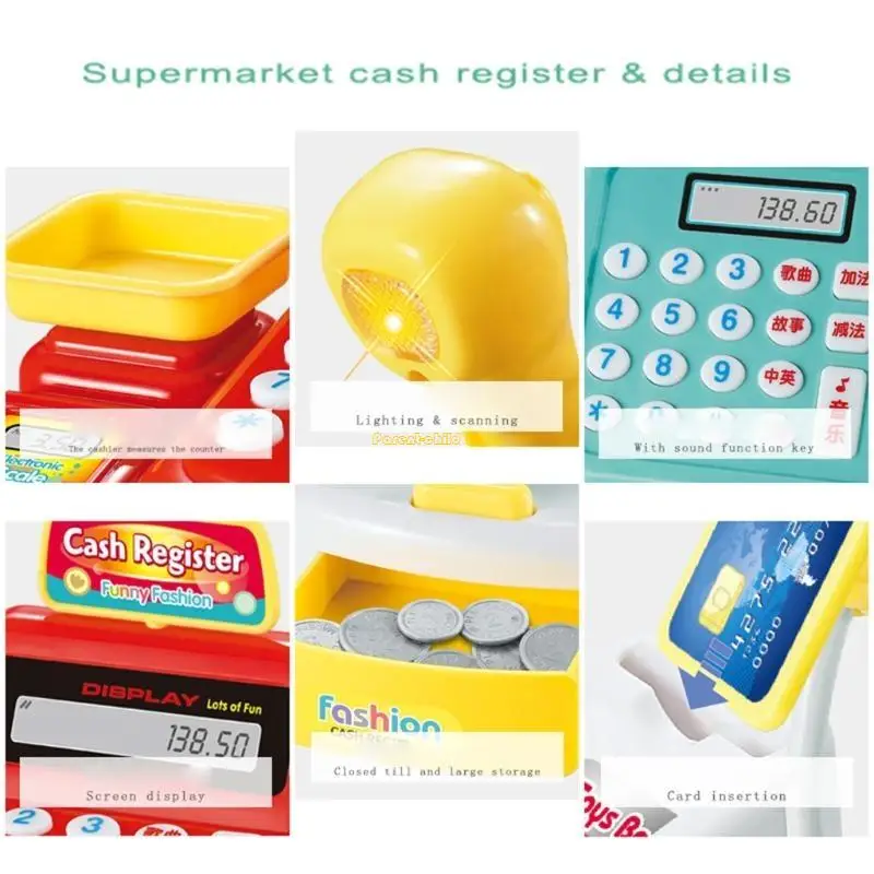 WXTD Pretend for Play Cash Register Educational Toy Knitting Game Set Children's Game Kinderganten Lovely Toy