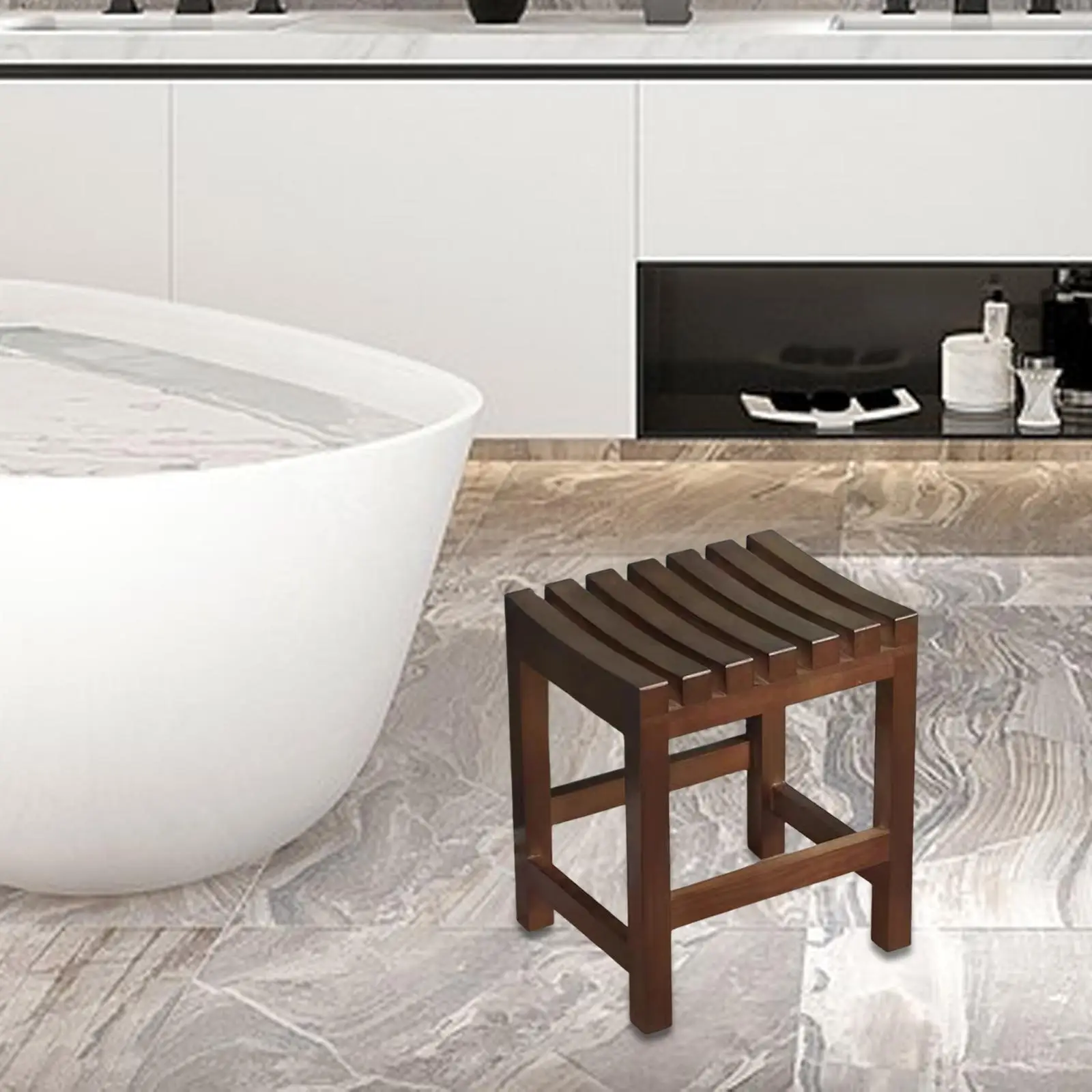 

Bathroom Stool Bathroom Corner Seat Water Resistant Sauna Bench for Indoor Outdoor