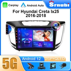 Android 12 Car Radio for Hyundai Creta Ix25 2016-2018 2din Multimedia Player Navigatio Stereo Carplay Head Unit Audio Speakers