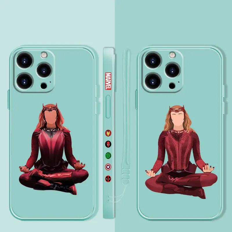 Wanda Maximoff Scarlet Witch Case for iPhone 14 13 11 12 Pro XS Max X XR 7 8 6 6S Plus Mini SE2 SE Liquid Silicone Phone Cases