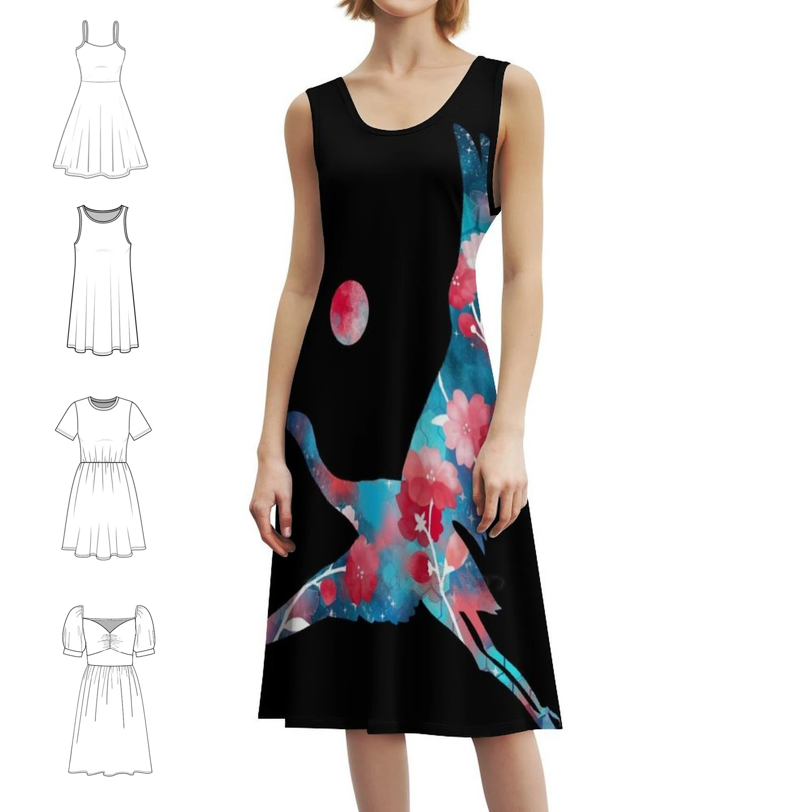 فستان كاجوال على الطراز الكوري الياباني كرين ساكورا الجمالي (باللون الأسود) للنساء فساتين مكتب يومية بسيطة للسيدات يابانية #1