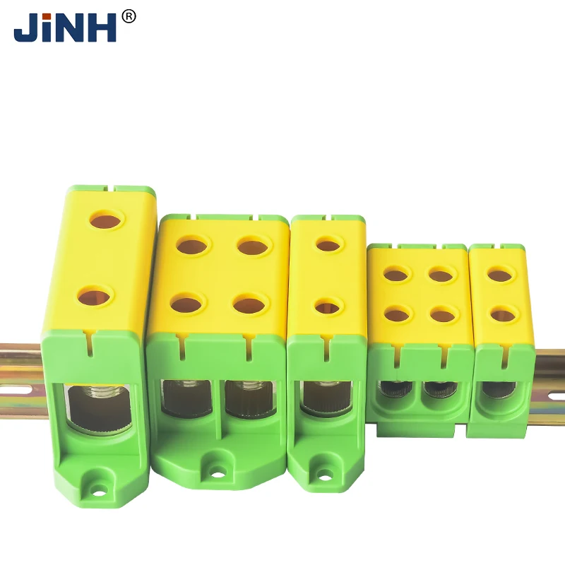 JINH Din Rai Aluminum Distribution Junction Box JHT5 50mm² Screw Cable Mounting Connector Terminal Block Quick Wire Connectors